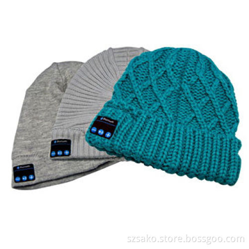 Wearable Knitted Music Hat Bluetooth Speaker for iPhone, and BT Function Device Hand Free Bluetooth